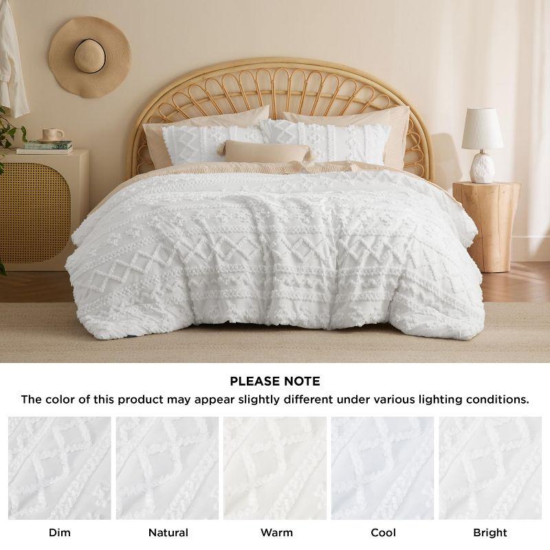 Bedsure | 3Pcs Tufted Boho Farmhouse Shabby Chic Embroidery Comforter Set