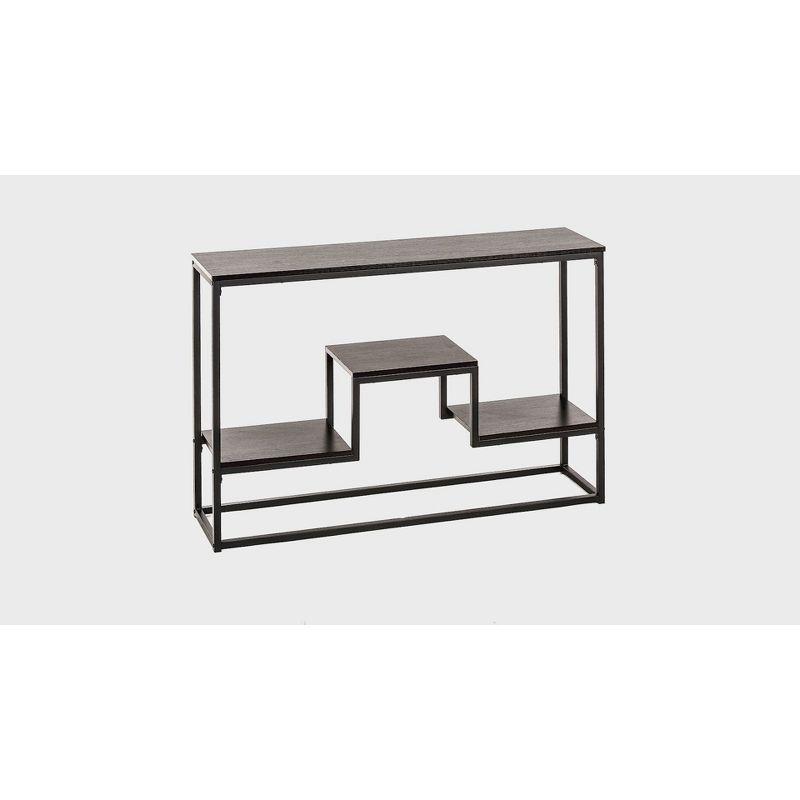 Monarch Specialties Accent Table Console Entryway Narrow Sofa Living Room Bedroom Brown Laminate Black Metal Contemporary Modern