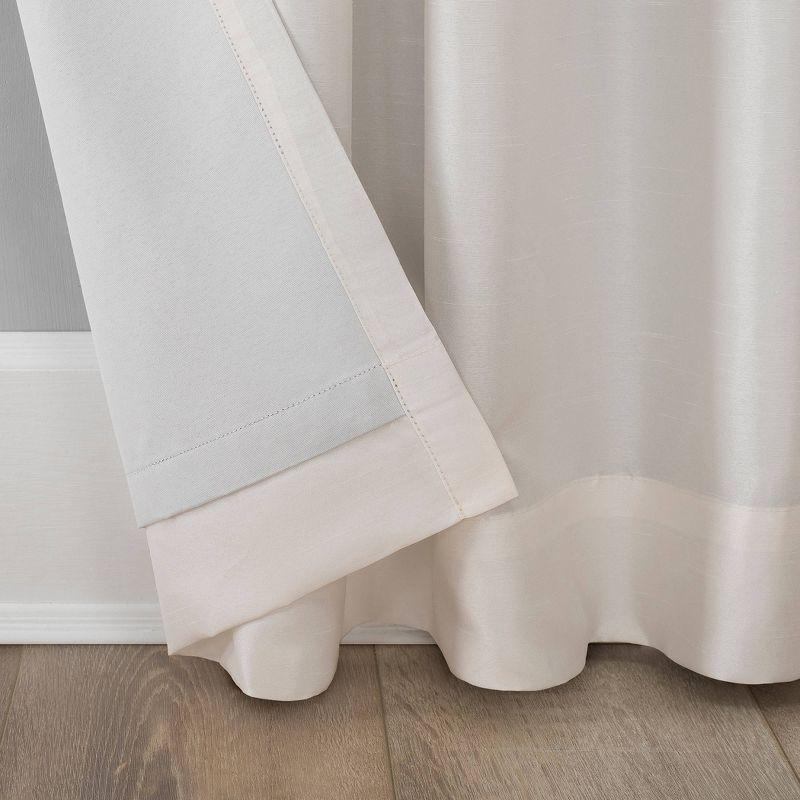 Faux Dupioni Silk Thermal Extreme 100% Blackout Back Tab Curtain Panel