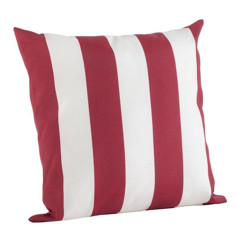 17"x17" Striped Poly Filled Indoor/Outdoor Accent Square Throw Pillow - Saro Lifestyle