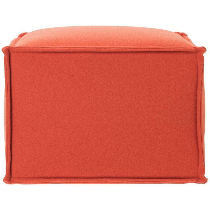 Elaine Burnt Orange Felted Poly Wool Pouf Ottoman