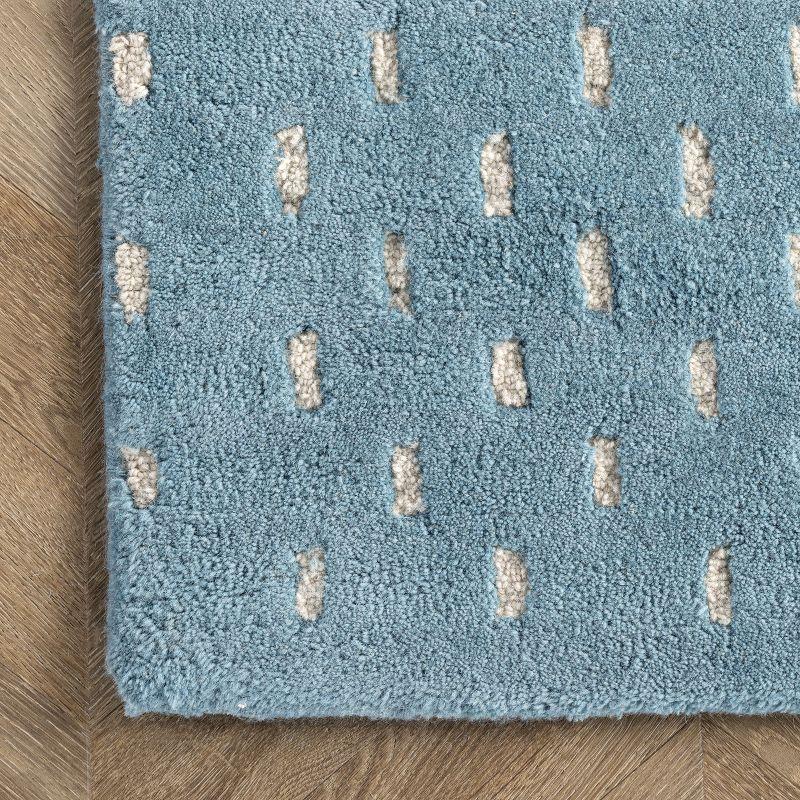 Nuloom Mandia Striped Wool Area Rug, 4' x 6', Baby Blue