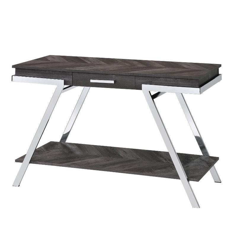 Roma Sofa Table Metal and Wood Dark Gray - Steve Silver Co.