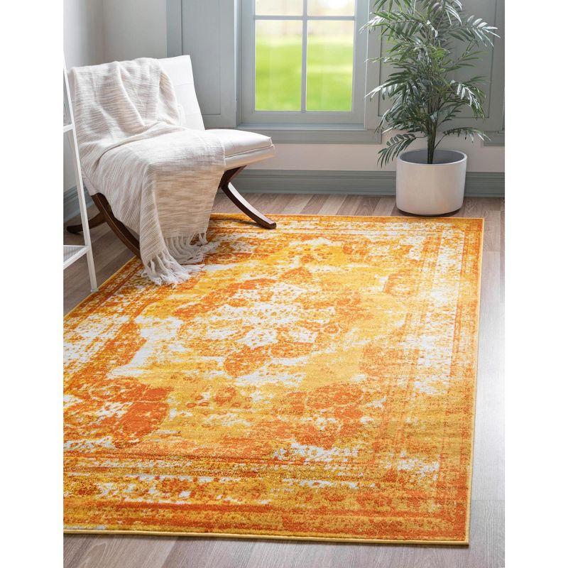 Salle Garnier Vivid Orange Rectangular Easy-Care Rug