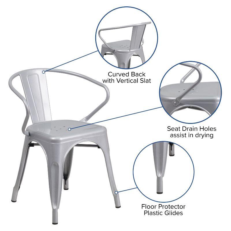 Flash Furniture Hucheson Metal Indoor-Outdoor Chair with Arms
