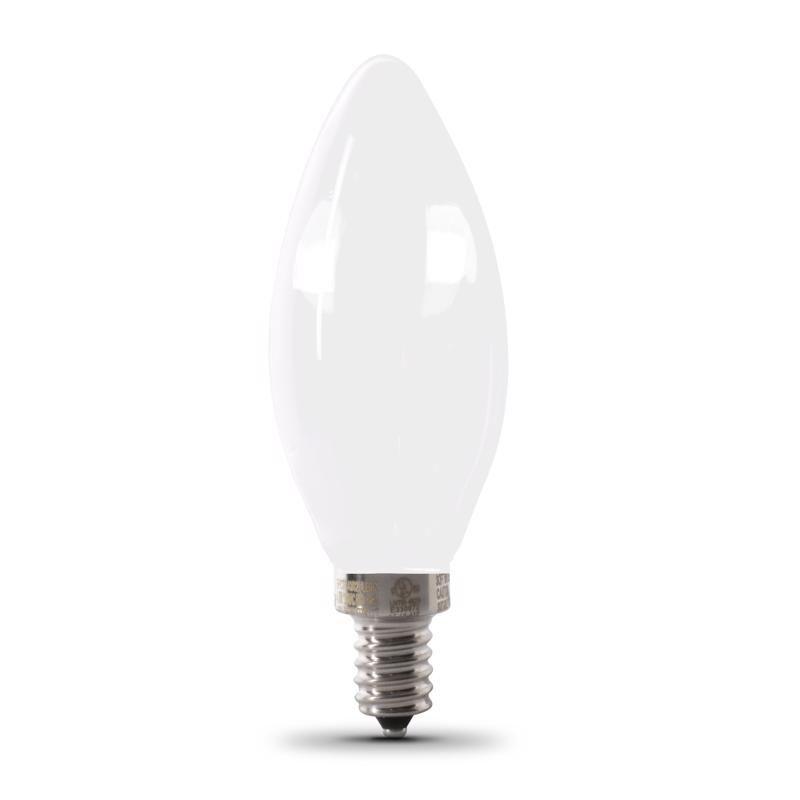 Feit Electric Enhance Blunt Tip E12 (Candelabra) Filament LED Bulb Daylight 60 Watt Equivalence 2 pk