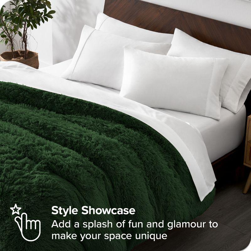 Forest Green Queen Shaggy Duvet Cover by Bare Home