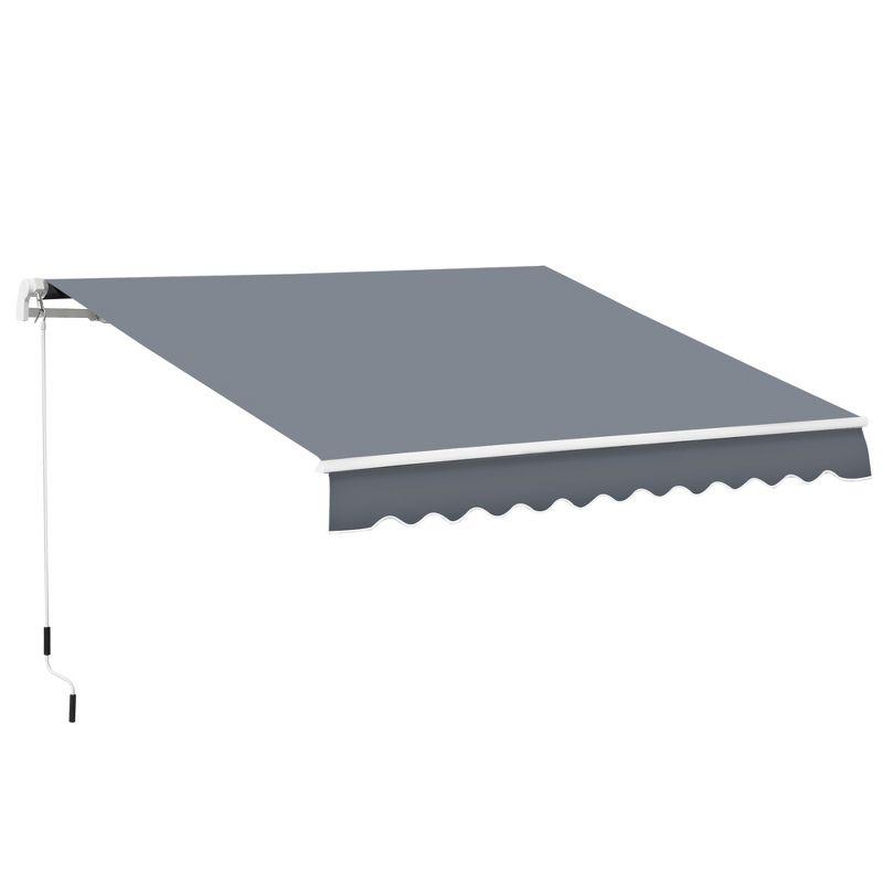 Outsunny Polyester Cover Retractable Patio Awning