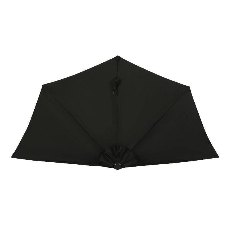 9' x 4.5' Lanai Half Patio Umbrella Black - Island Umbrella: Steel Frame, Water & UV Resistant