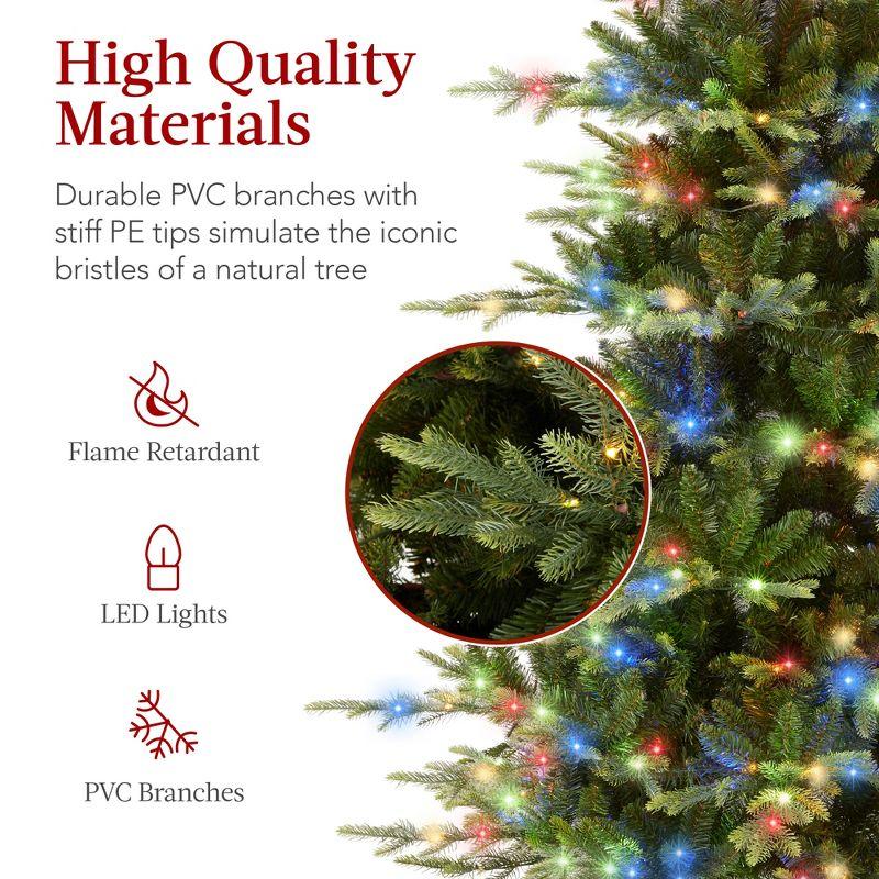 Best Choice Products Pre-Lit Artificial Aspen Noble Fir Christmas Tree w/ Branch Tips, LED Lights