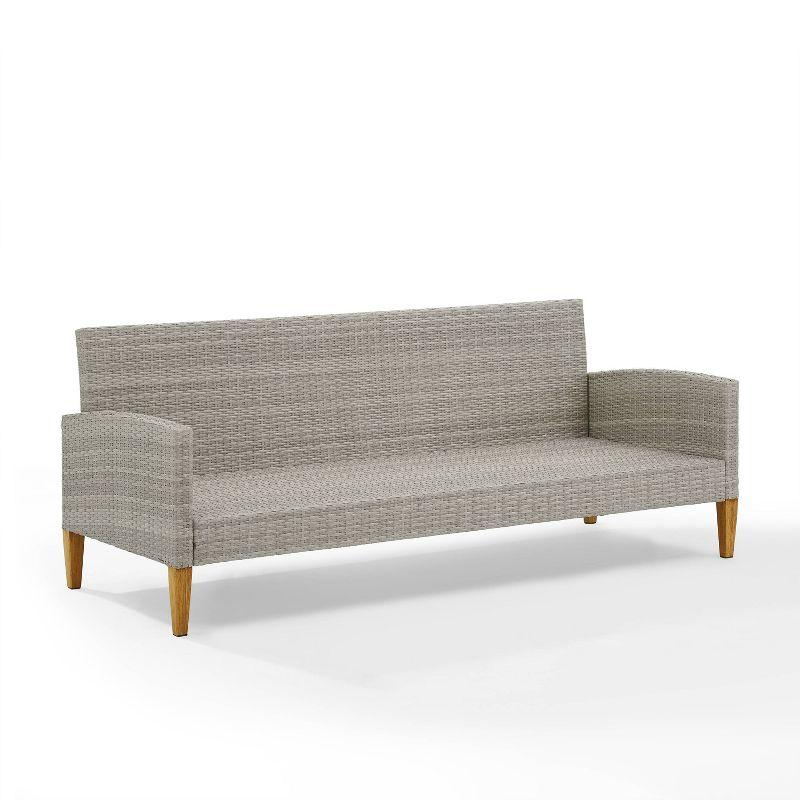 Capella Outdoor Wicker Sofa - Gray/Acorn - Crosley