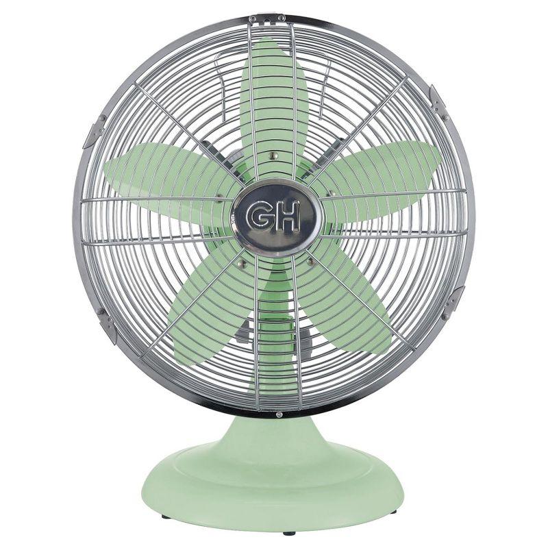 Good Housekeeping Good Housekeeping's All-Metal Retro 3-Speed 12" Oscillating Office Desk Table Fan (Multiple Finishes Available)