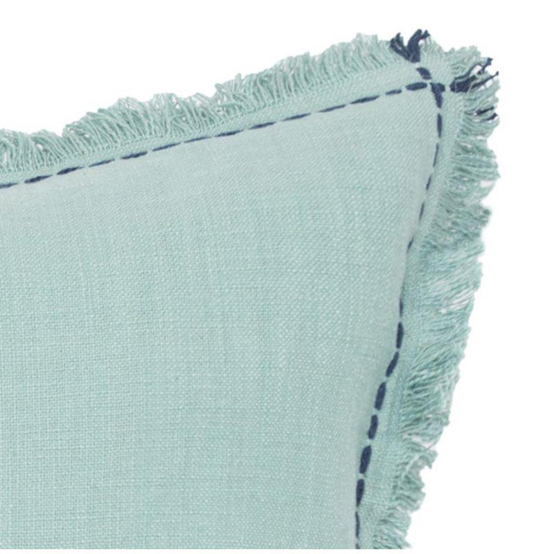 Cheryl Surf Cotton Throw Pillow with Fringe