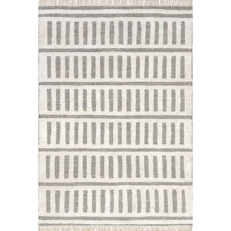 Ebern Designs Merrick Tasseled Cotton and Wool Area Rug