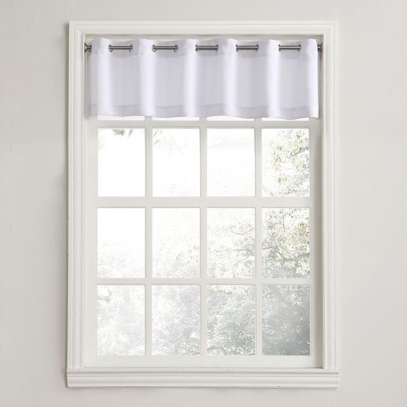 White Semi-Sheer Polyester Grommet Kitchen Valance 56" x 14"