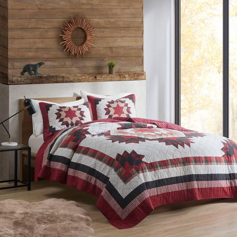 Compass Cotton Quilt Mini Set Red - Woolrich