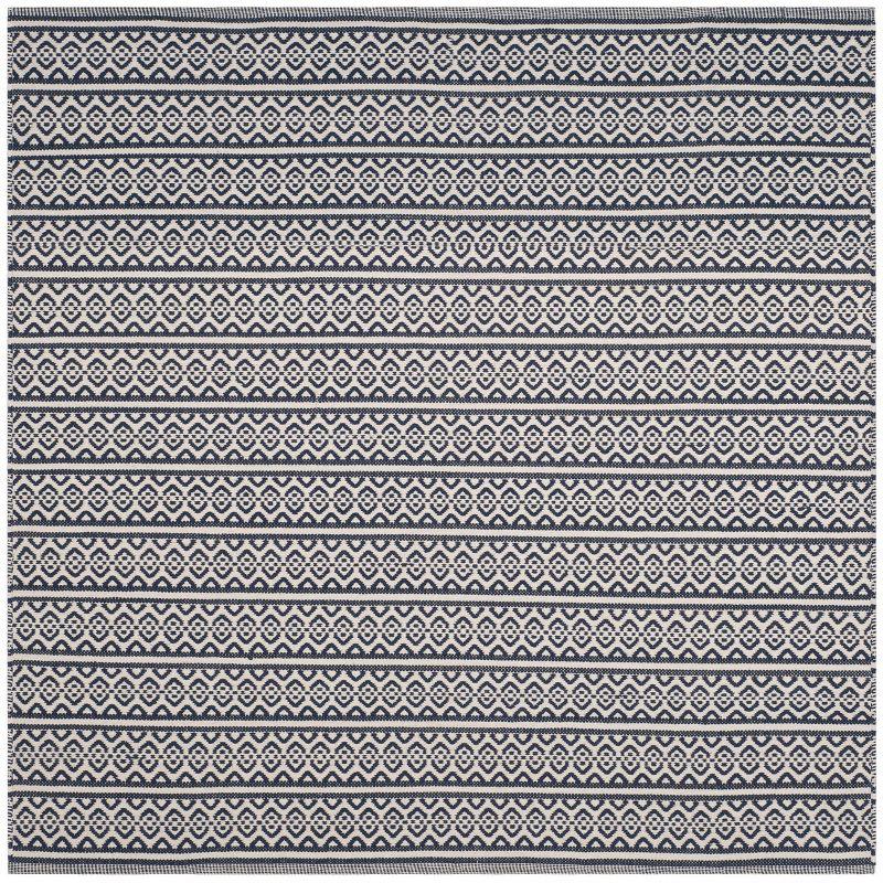 Montauk MTK341 Hand Woven Indoor Area Rug - Ivory/Navy - 6'x6' - Safavieh.