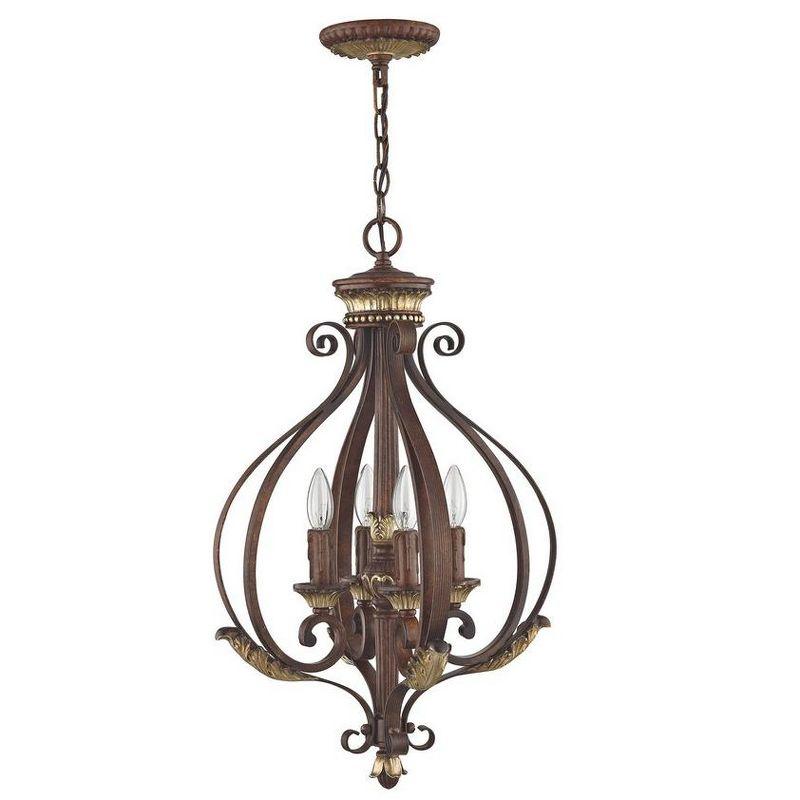Livex Lighting Villa Verona 4 - Light Chandelier in  Verona Bronze/Aged Gold Leaf