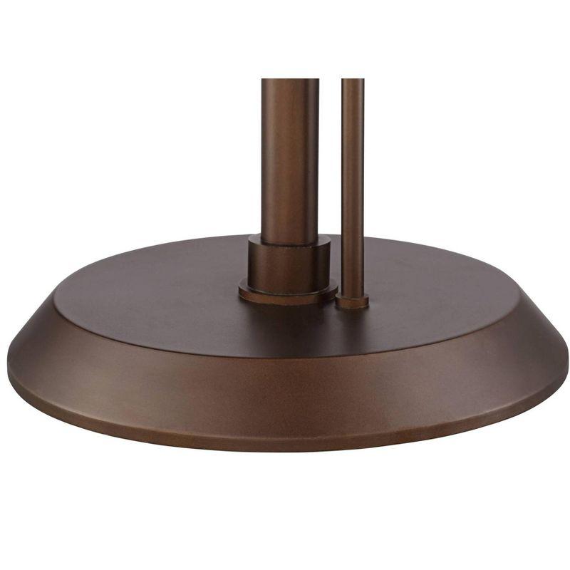 Possini Euro Design Traverse Modern Floor Lamp with LED Gooseneck Reading Light 64" Tall Oil Rubbed Bronze Oatmeal Drum Shade for Living Room Bedroom