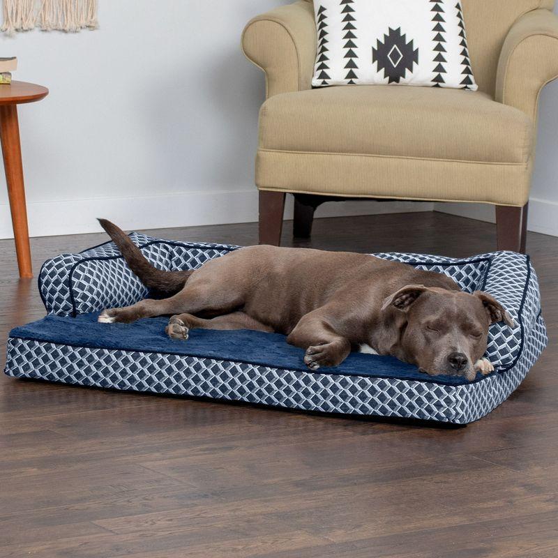 FurHaven Plush & Diamond Décor Comfy Couch Pet Bed