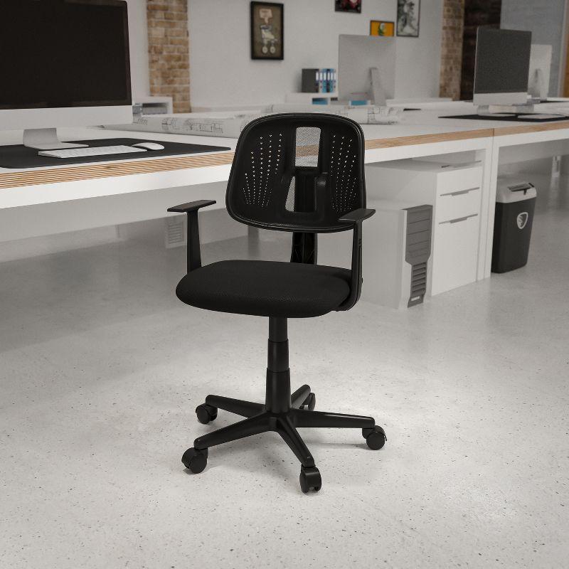 Flash Furniture Flash Fundamentals Mid-Back Mesh Swivel Task Office Chair with Pivot Back and Arms