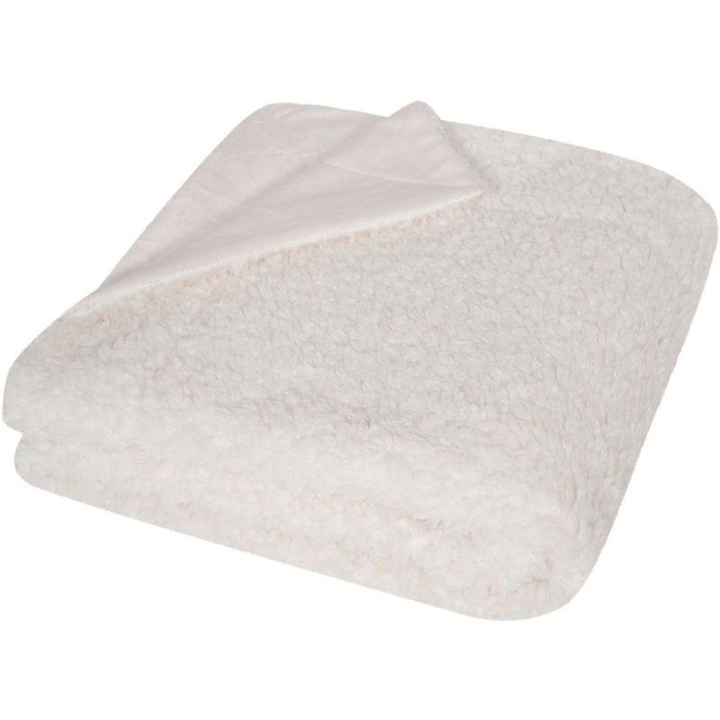 Contemporary Marshmallow White Faux Fur Throw Blanket 50" x 60"