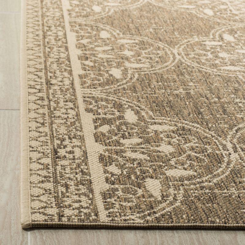 Linden LND174 Power Loomed Area Rug - Cream/Beige - 6'7"x6'7" - Safavieh