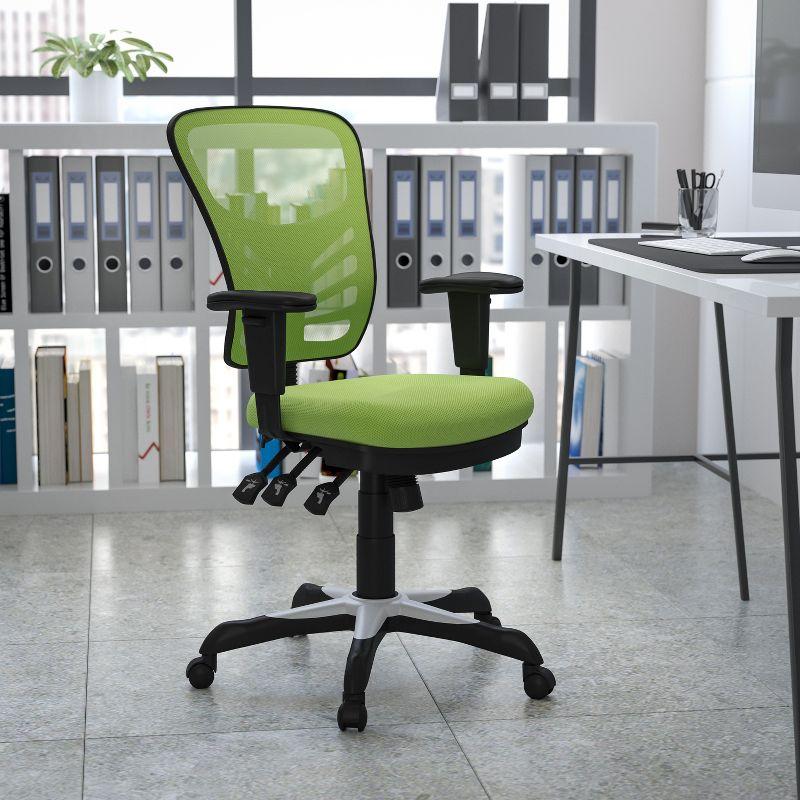 Mid-Back Green Mesh Adjustable Executive Swivel Office Chair