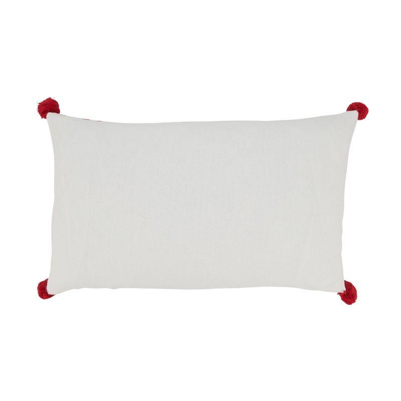 Candy Cane Dreams Red and White Cotton Throw Pillow Cover