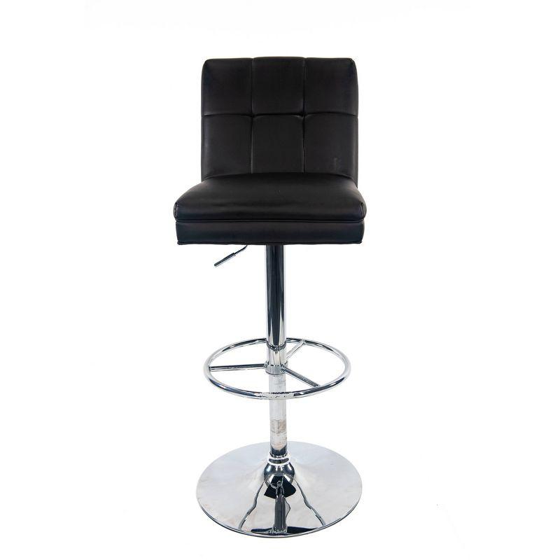 Sloan Adjustable Faux Leather Swivel Barstool Black - Boraam: Chrome Base, Counter to Pub Height