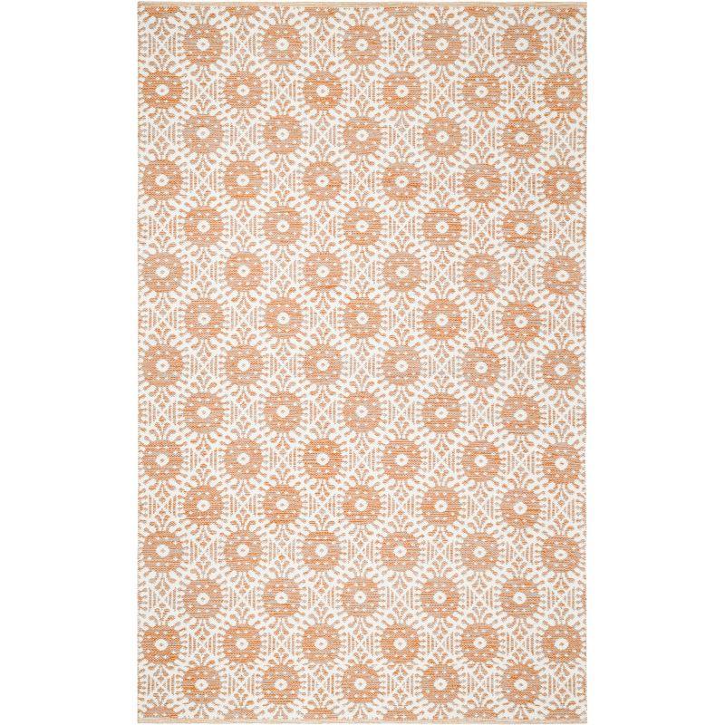 Beige Cotton-Synthetic Blend 59" Reversible Flat Woven Rug