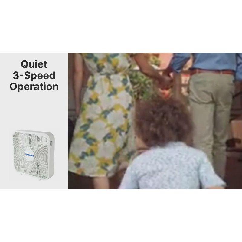 Hurricane Hurricane 20" Classic Series Floor Box Fan with 3 Speed Settings, 2 Pack, White (Set of 2)