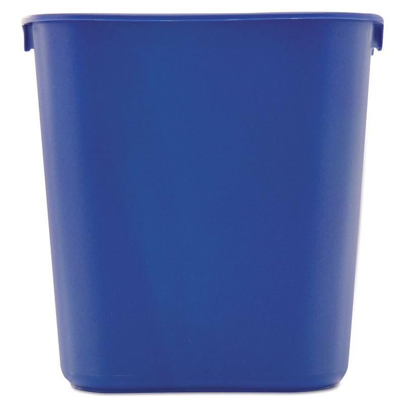 Rubbermaid Commercial Small Deskside Recycling Container Rectangular Plastic 13.625qt Blue 295573BE