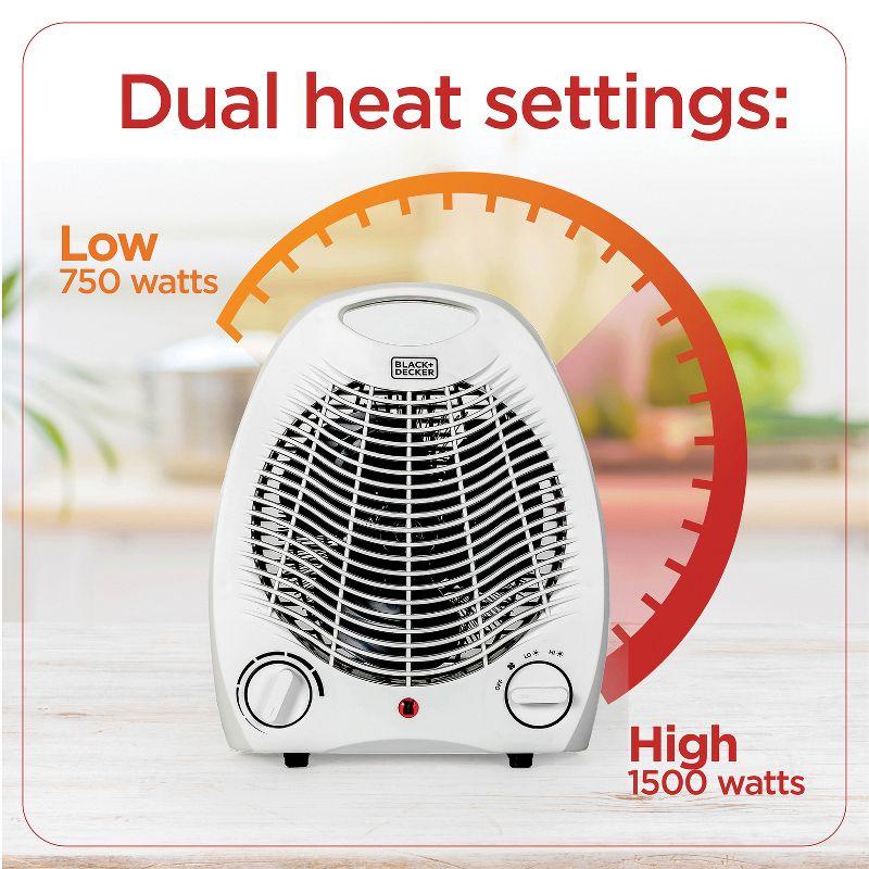BLACK+DECKER Personal Desktop 1,500 Watt Electric Fan Compact Heater