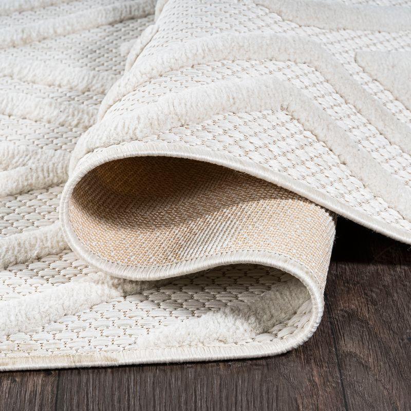 5' x 5' Balansat Moroccan Diamond Indoor/Outdoor Area Rug, Ivory - JONATHAN Y