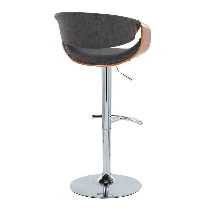 Swivel Upholstered Adjustable Height Counter Stool with Metal Frame