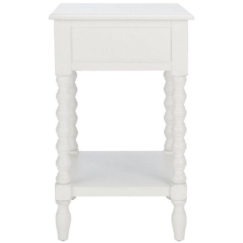 Distressed White Modern Farmhouse Accent Table with Storage