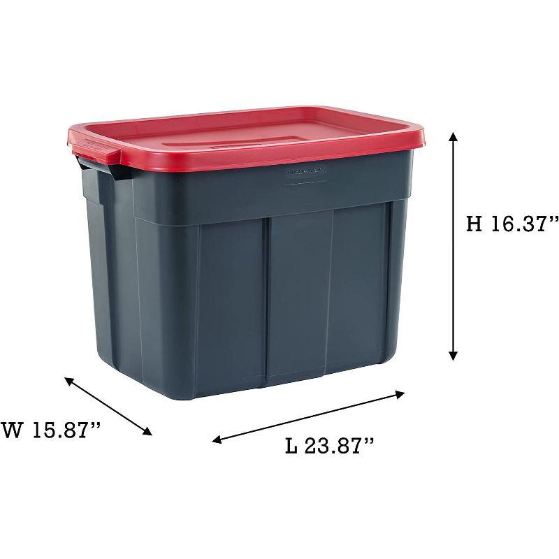 Rubbermaid Roughneck 18 Gal Plastic Holiday Storage Tote