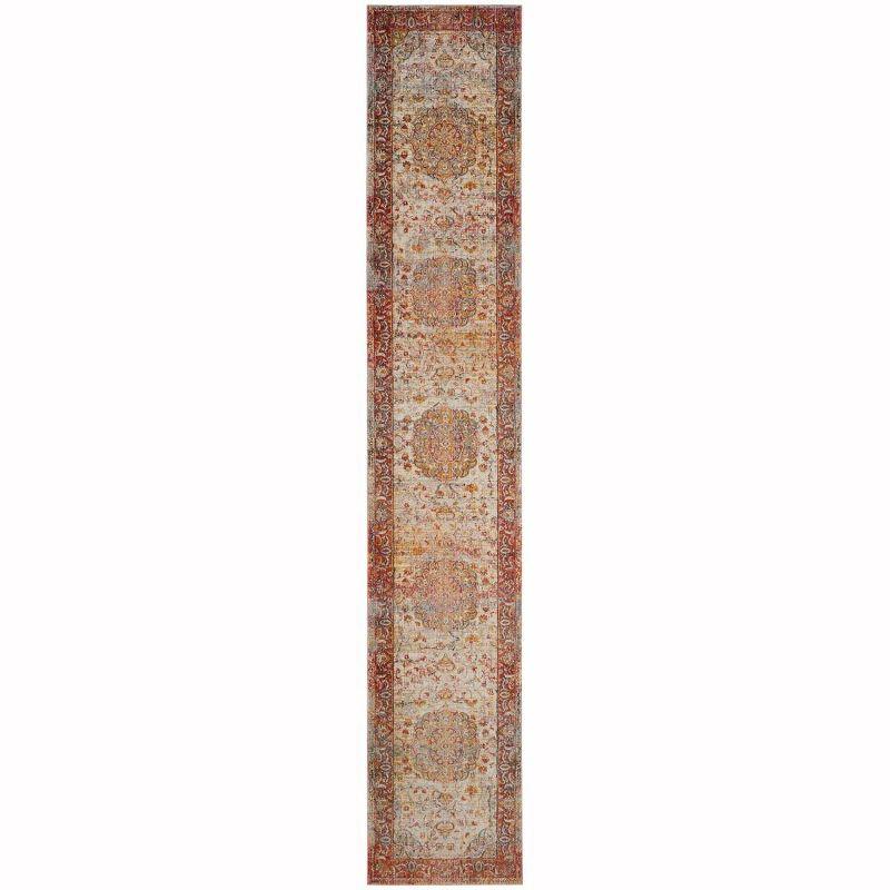 Vintage Persian VTP435 Power Loomed Indoor Runner Rug - Saffron/Cream - 2'2"x12' - Safavieh