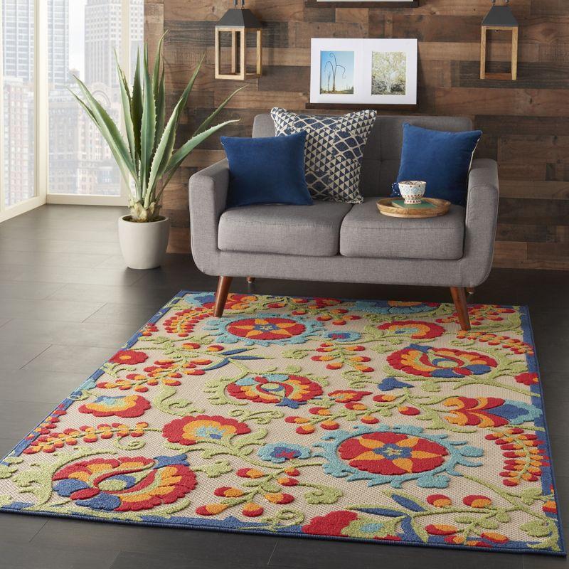 Nourison Aloha Floral Textured Outdoor Area Rug