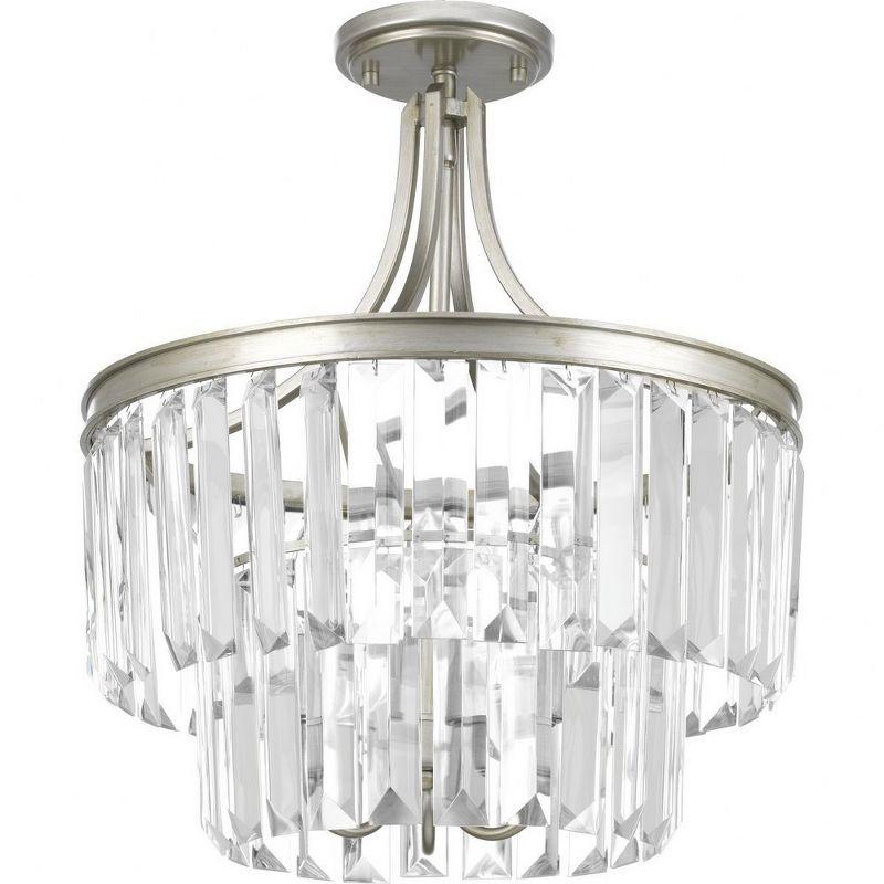 Silver Ridge Crystal Semi-Flush Convertible Ceiling Light