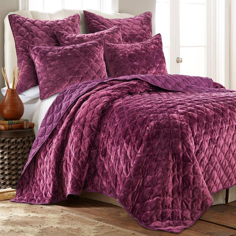 Ellora Velvet Full/Queen Quilt Purple - Birch Hill by Levtex Home
