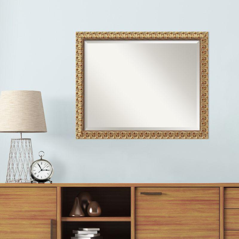 Amanti Art Florentine Gold Beveled Wood Framed Wall Mirror