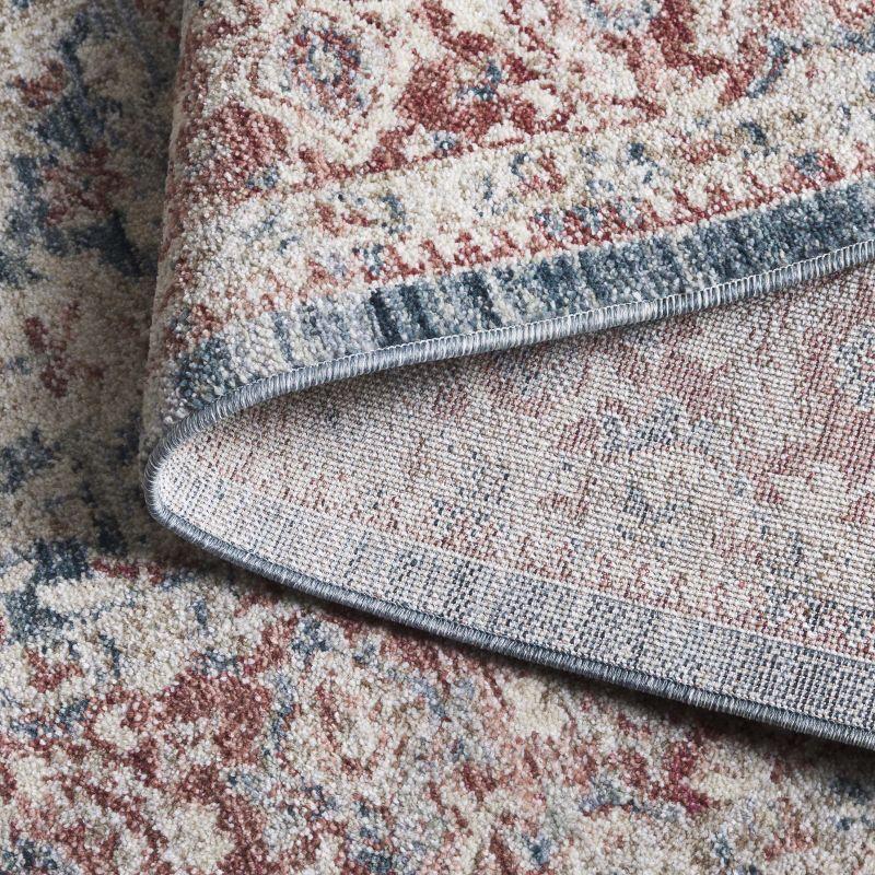 Antique Patina ANP640 Machine Made Loomed Area Rug - Blue/Rust - 5'-3" X 7'-7" - Safavieh