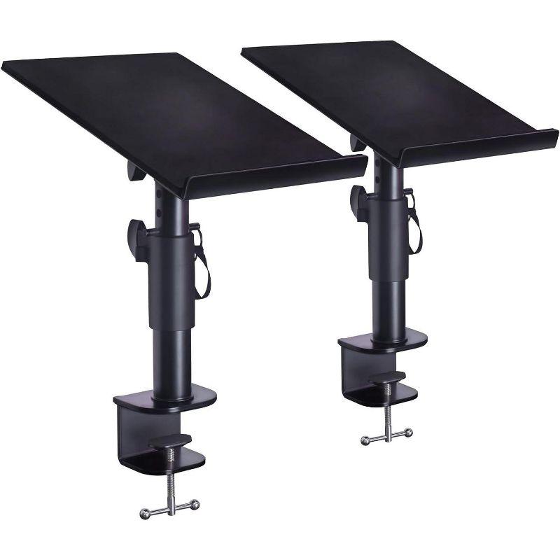 Music Studio Monitor Stands Clamp-on Desk Speaker Mount - 2 Pack