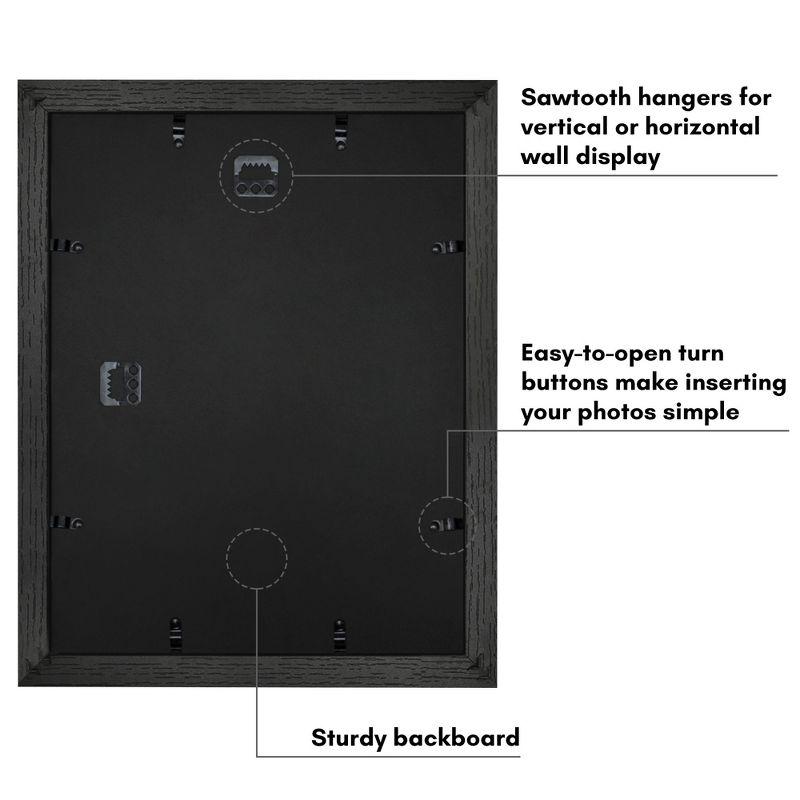 Americanflat Americanflat Picture Frame - Frame with Mat - Wide Molding - Shatter-Resistant Glass