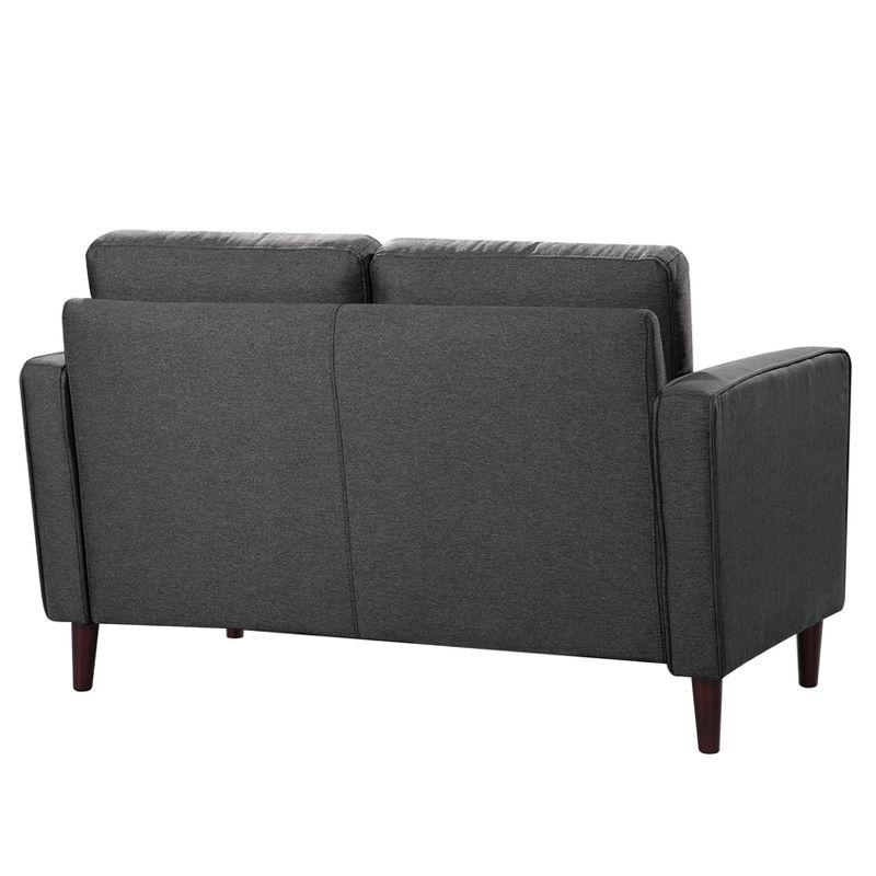 Giovanni Loveseat Gray - Lifestyle Solutions: Compact, Tufted, with Pocket Coils & High-Density Foam