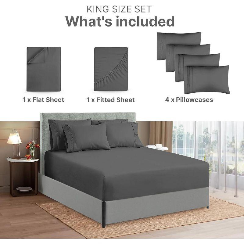 CGK Linens 6 Piece Extra Deep Pocket Ultra Soft & Cooling Sheet Set