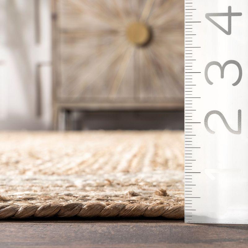nuLOOM Rikki Coastal Braided Jute Area Rug, Runner 2' 6" x 10', Off White