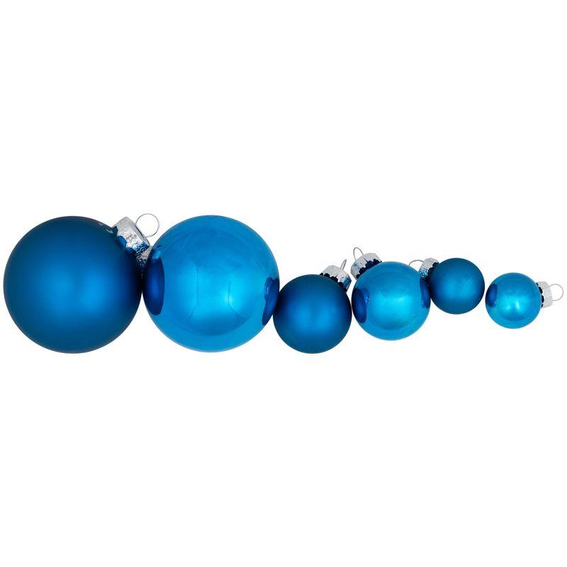 40ct Glass 2-Finish Christmas Ball Ornament Set